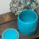 Bonbonnière en céramique bleu turquoise