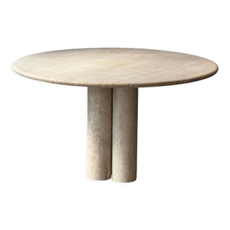 Table à manger circulaire en travertin