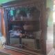Two-part cabinet, recessed and with a glass-fronted display case, in Indian rosewood, circa 1850/60