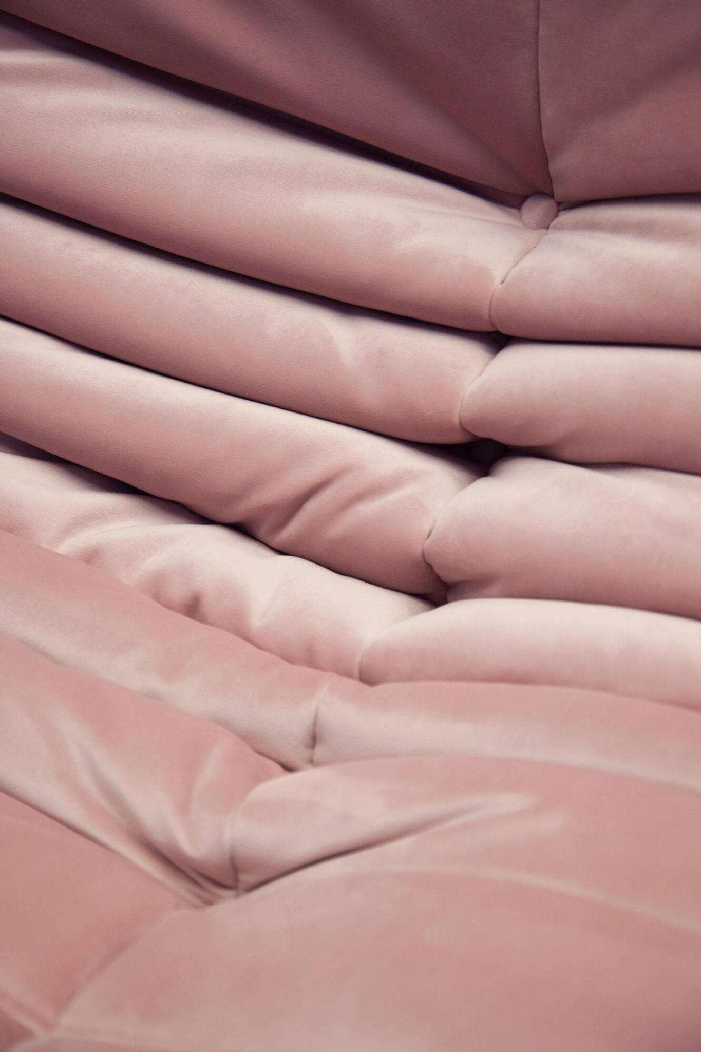 Togo Armchair and Pouf in Pearl Pink  Velvet