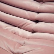 Togo Armchair and Pouf in Pearl Pink  Velvet