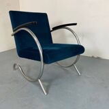 Fauteuil Bauhaus Art Déco en Acier Tubulaire par Jan Schröfer pour Ahrend De Cirkel, 1920s