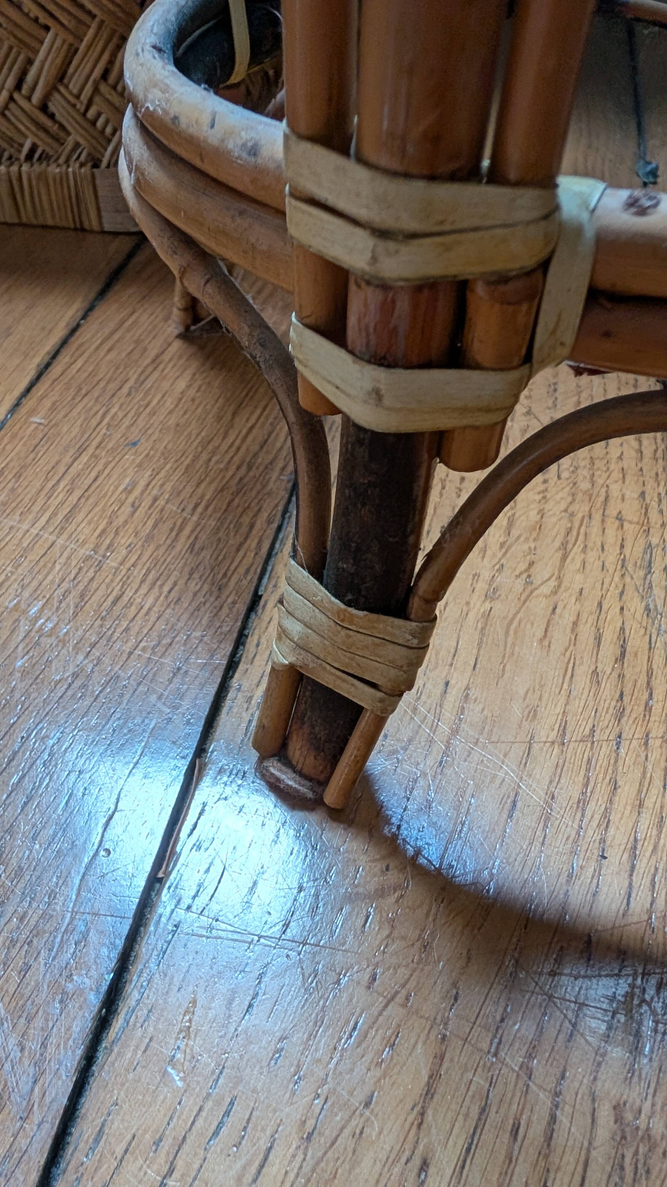 Selette plant stand in rattan and bamboo — 1960s/1970s