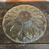 Coupe À Fruits Plat Ancien Verre Moulé & Taillé Vintage