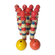 Bowling game 1920 art pop red blue white yellow 2 balls old toy