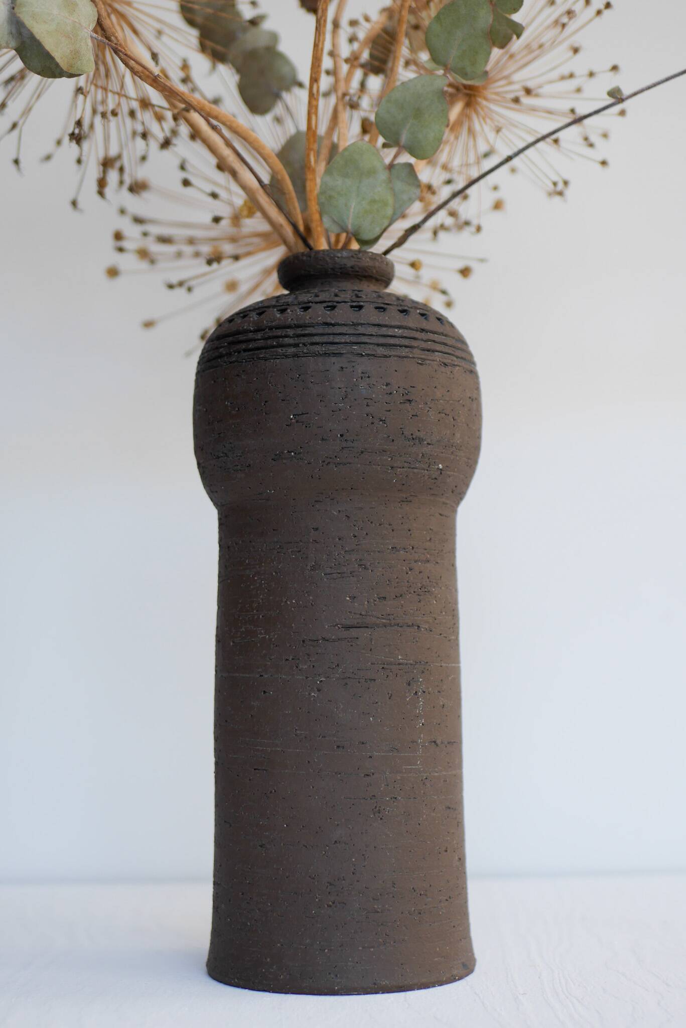 Modernist, earthenware ceramic vase by Inger Persson for Rörstrand, Sweden