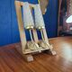 Pair of vintage 1970 glass and metal wall lights