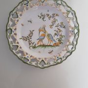 Assiette décorative s6 Lallier  à  Moustiers  pourtour ajouré