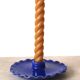 Klein Blue Serrated Ceramic Plate Candle Holder