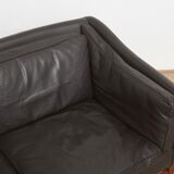 Scandinavian couch in leather and teak 1963