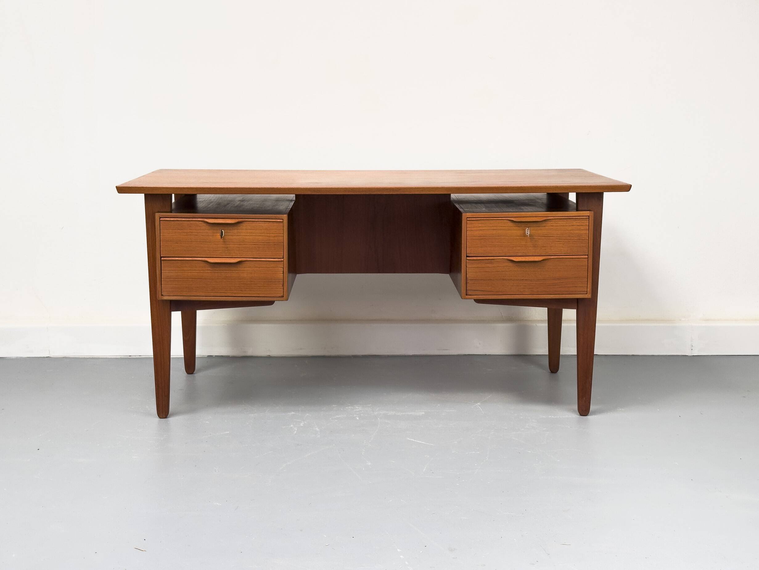 Danish Teak Desk with Drawers by H. Jørgensen for Fredericia, 1960s