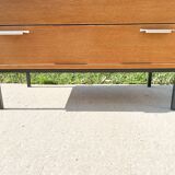 Chest of drawers with 3 drawers, metal base in the style of André Monpoix, 1960