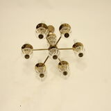 Lustre en laiton avec des ampoules en verre