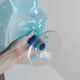 Vintage blue Murano glass bowl - Italy 1980s - Fenton dessert bowl on a pedestal