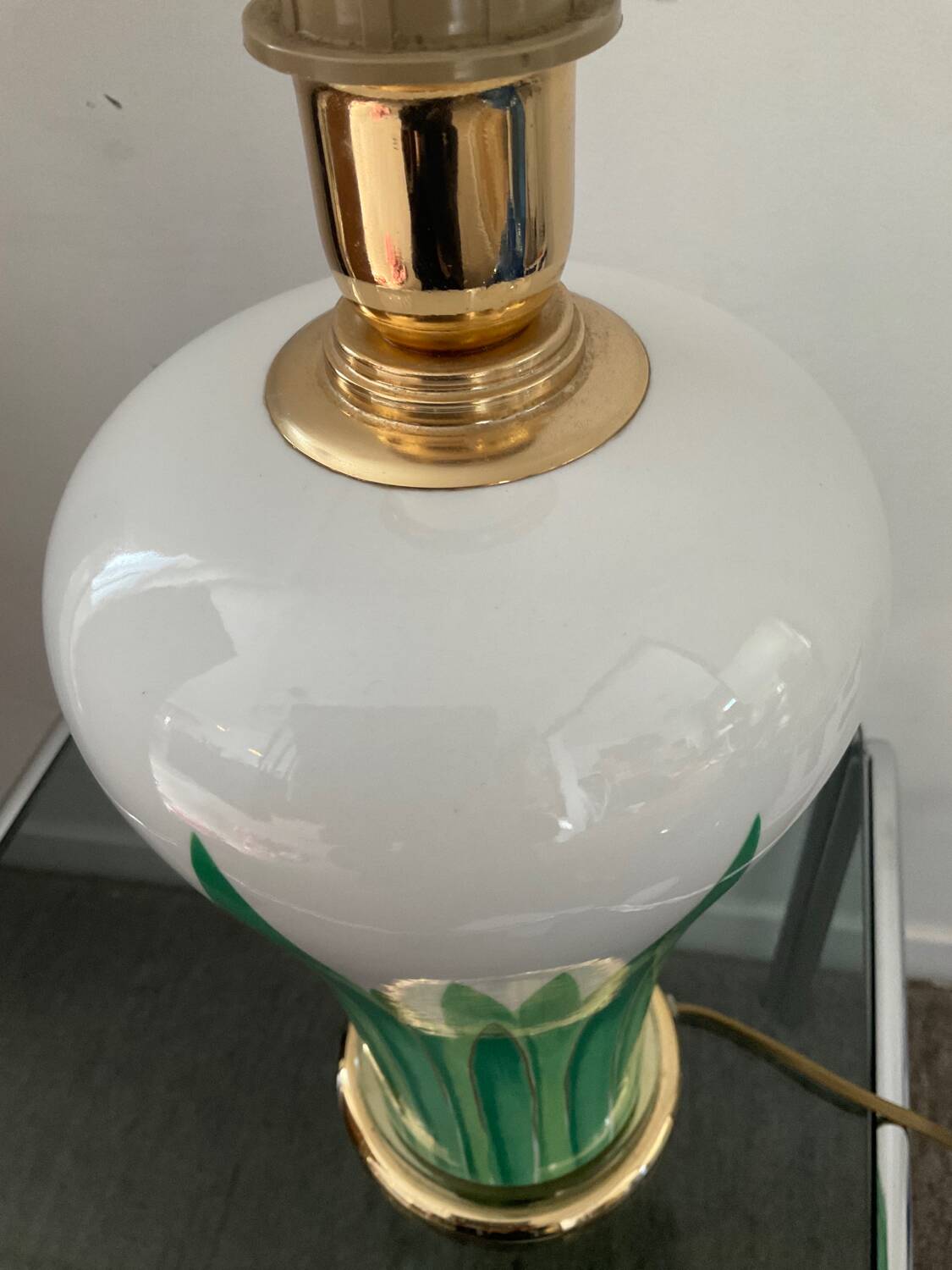 Vintage porcelain and brass lamp bases