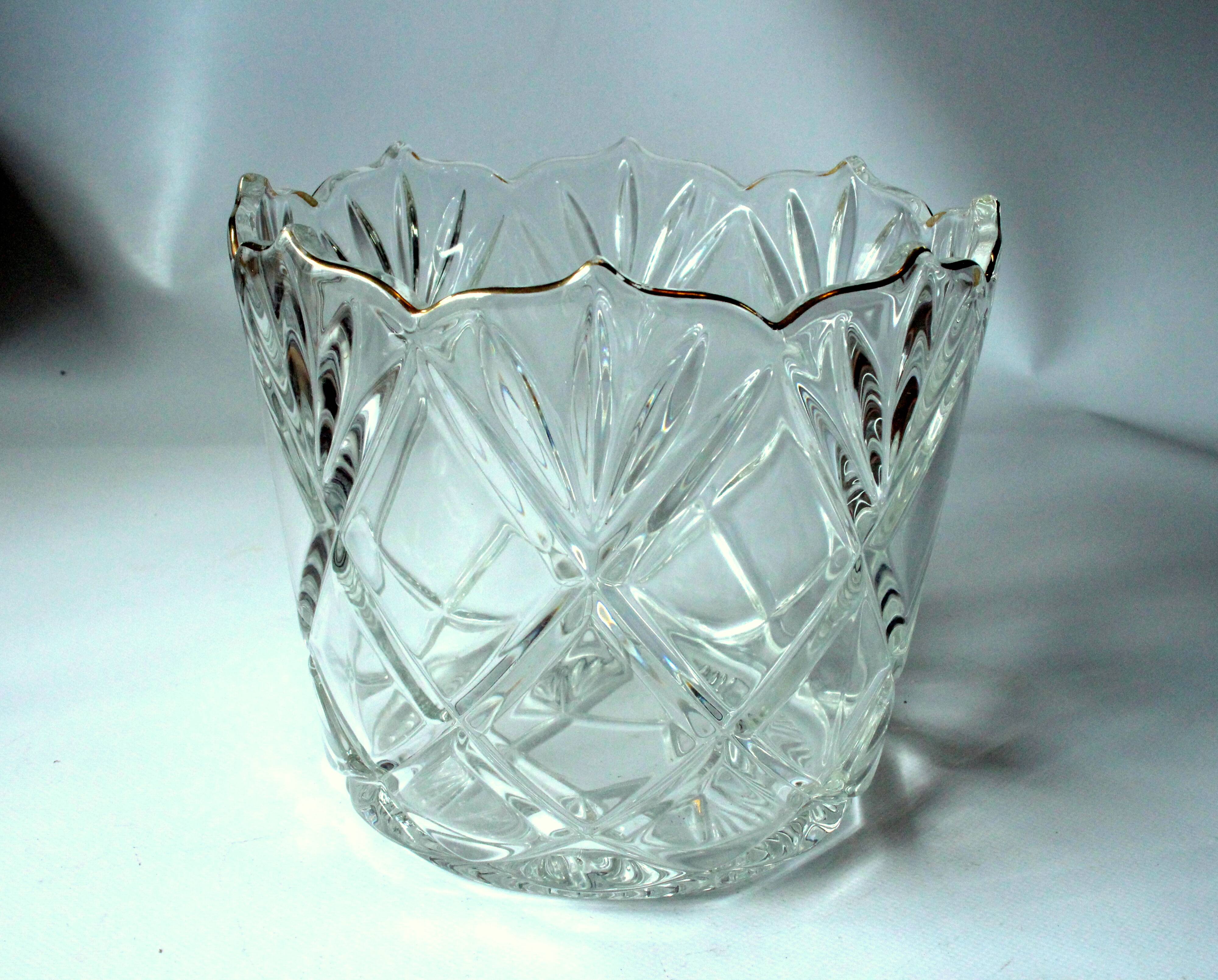 Ice bucket from the 1930s - made of heavy lead crystal glass