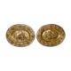 Pair Of Oval Plates In Brass Repulsed 19th century decorated with taverns