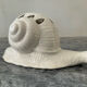 Pair of vintage Italian ceramic flowers and snails