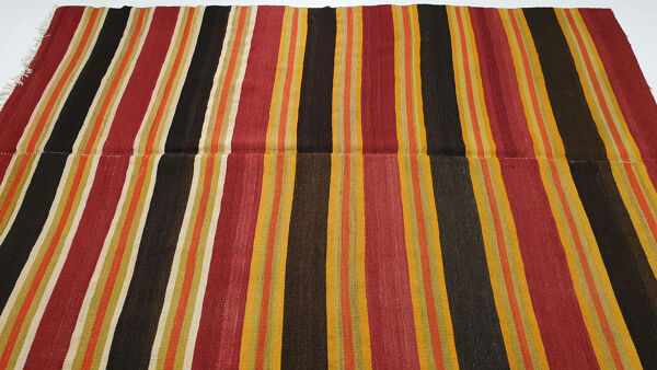 tapis kilim 198x151 cm tapis kilim vintage rayé rouge jaune tapis de sol tapis turc