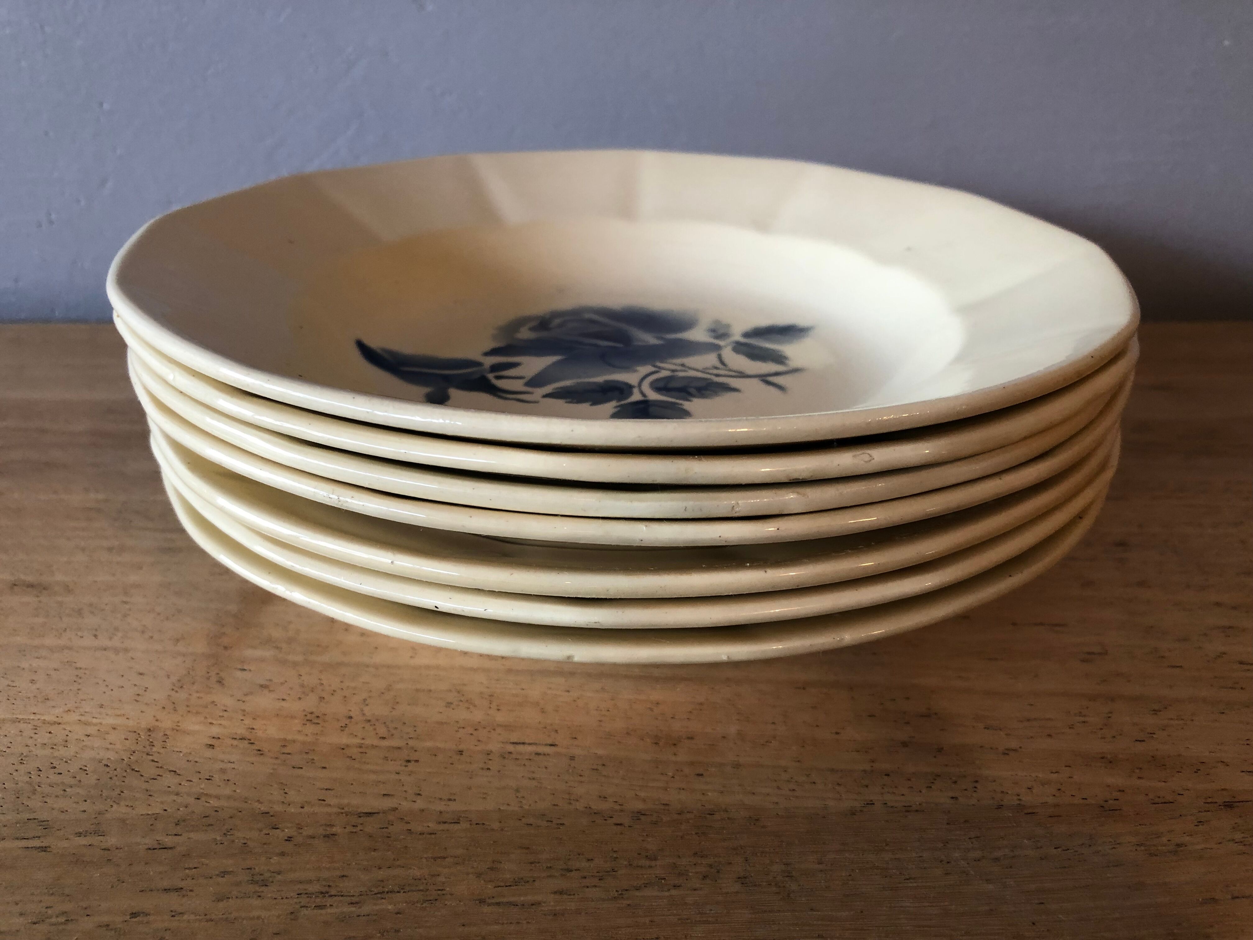 6 assiettes creuses en faïence Digoin Sarreguemines