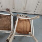 4 patinated white bistro chairs