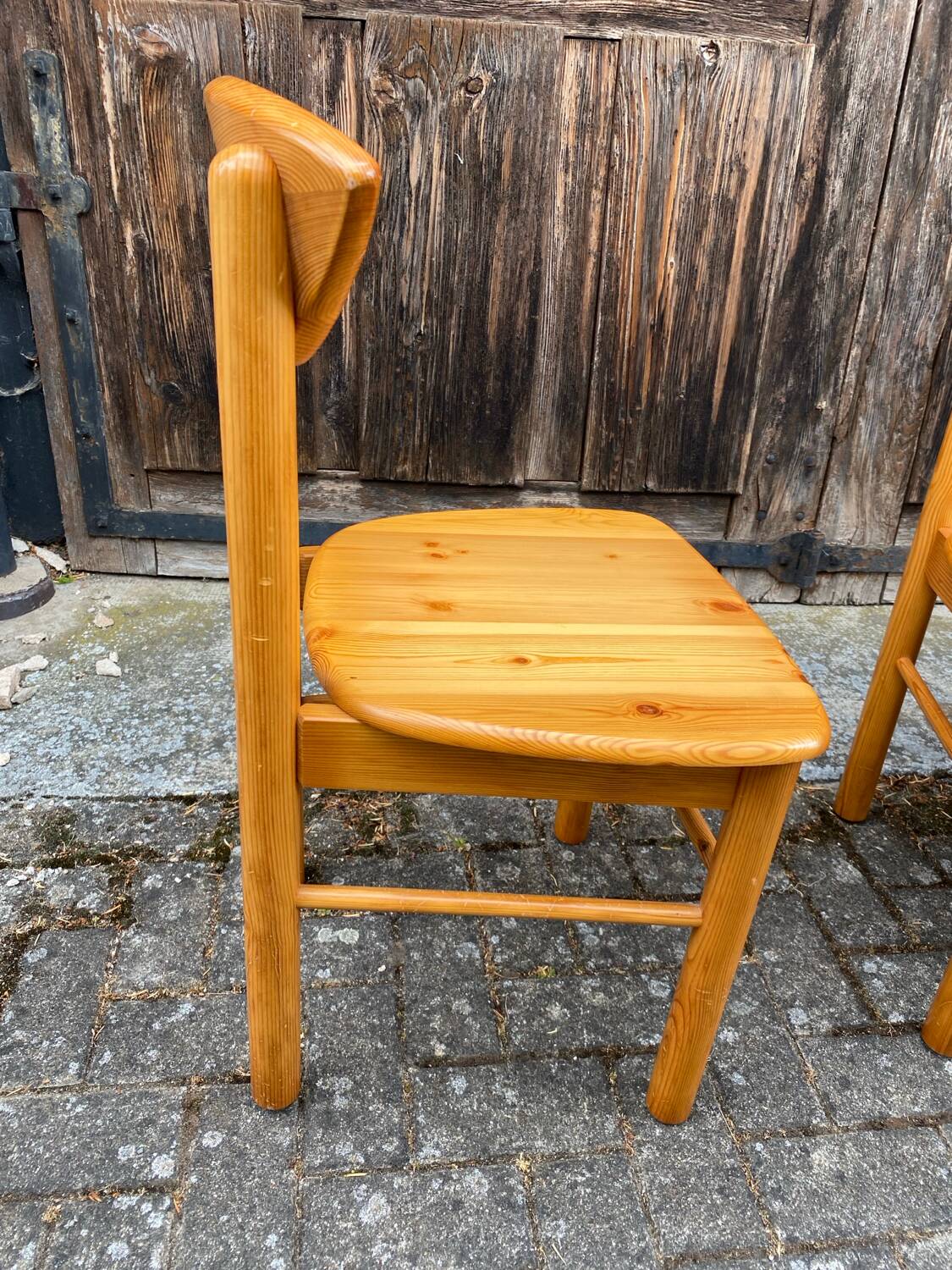 Set of 4 solid pine chairs by Rainer Daumiller circa 1960