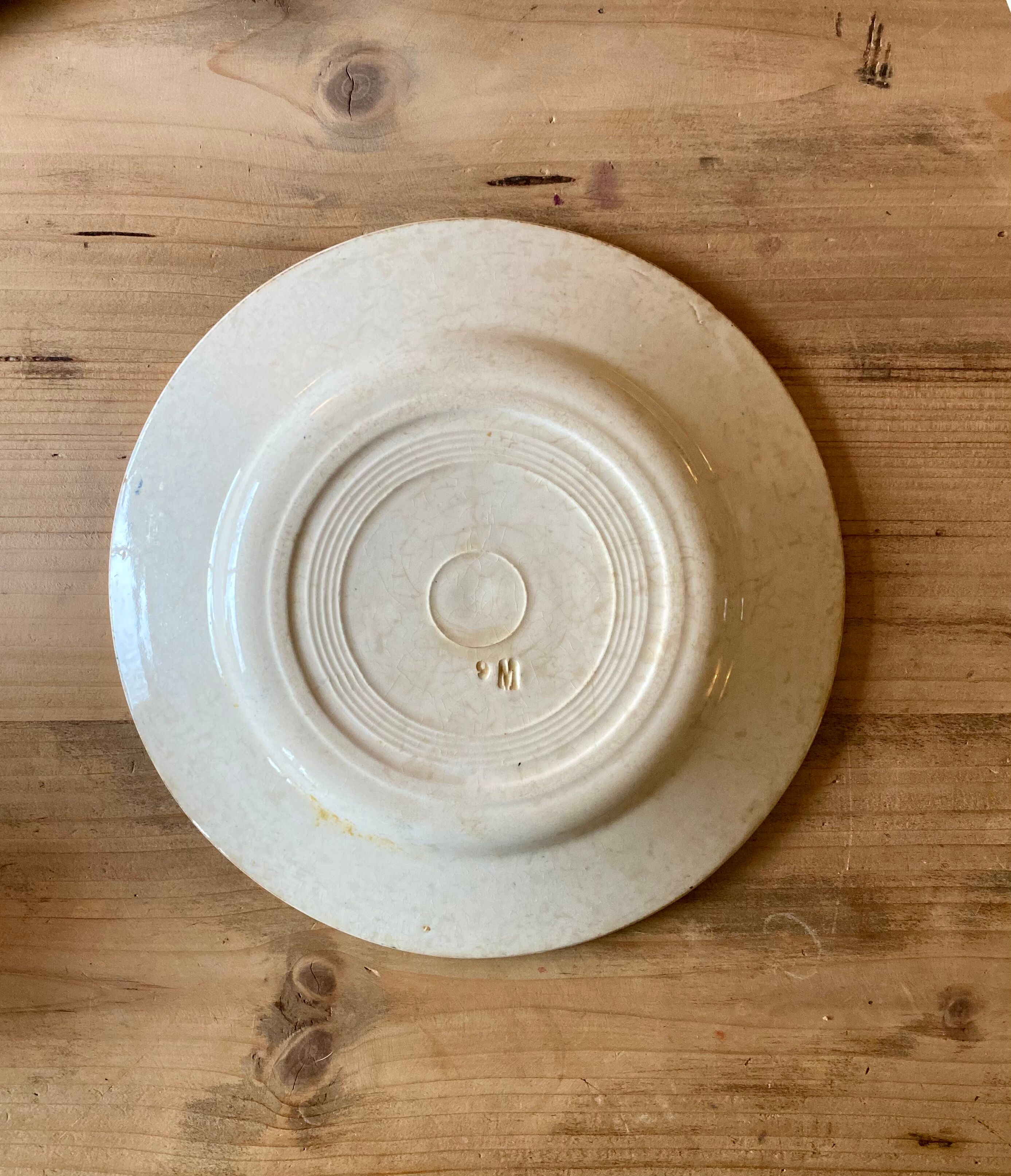 Pair of terre de fer dessert plates