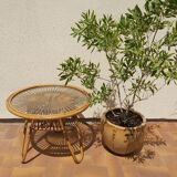 Rattan coffee table 50s