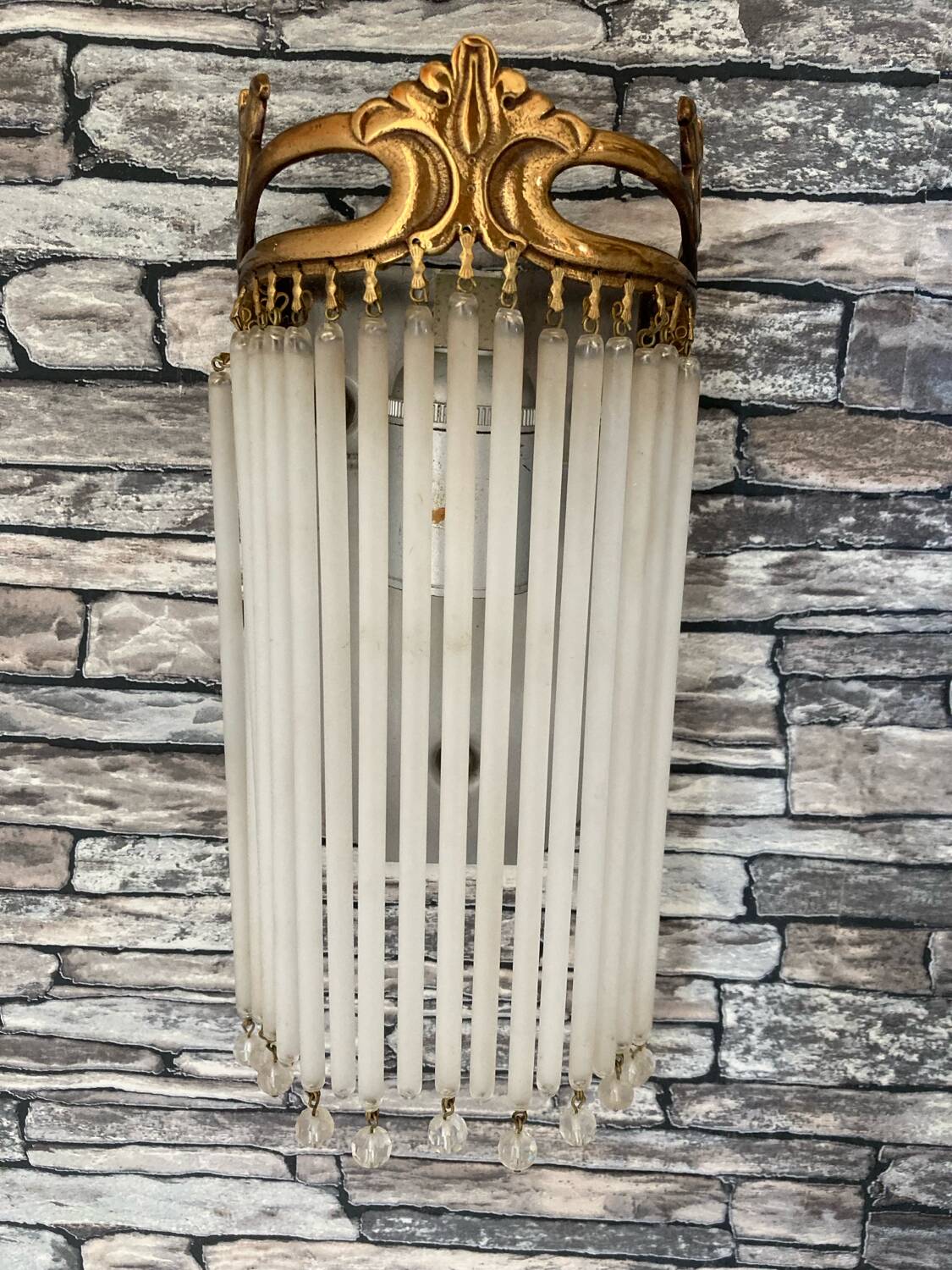Guimard-style sign neck lamp with two wall lights