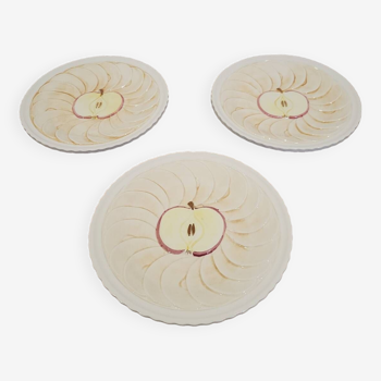 3 Apple Barbotine plates