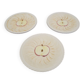 3 Apple Barbotine plates