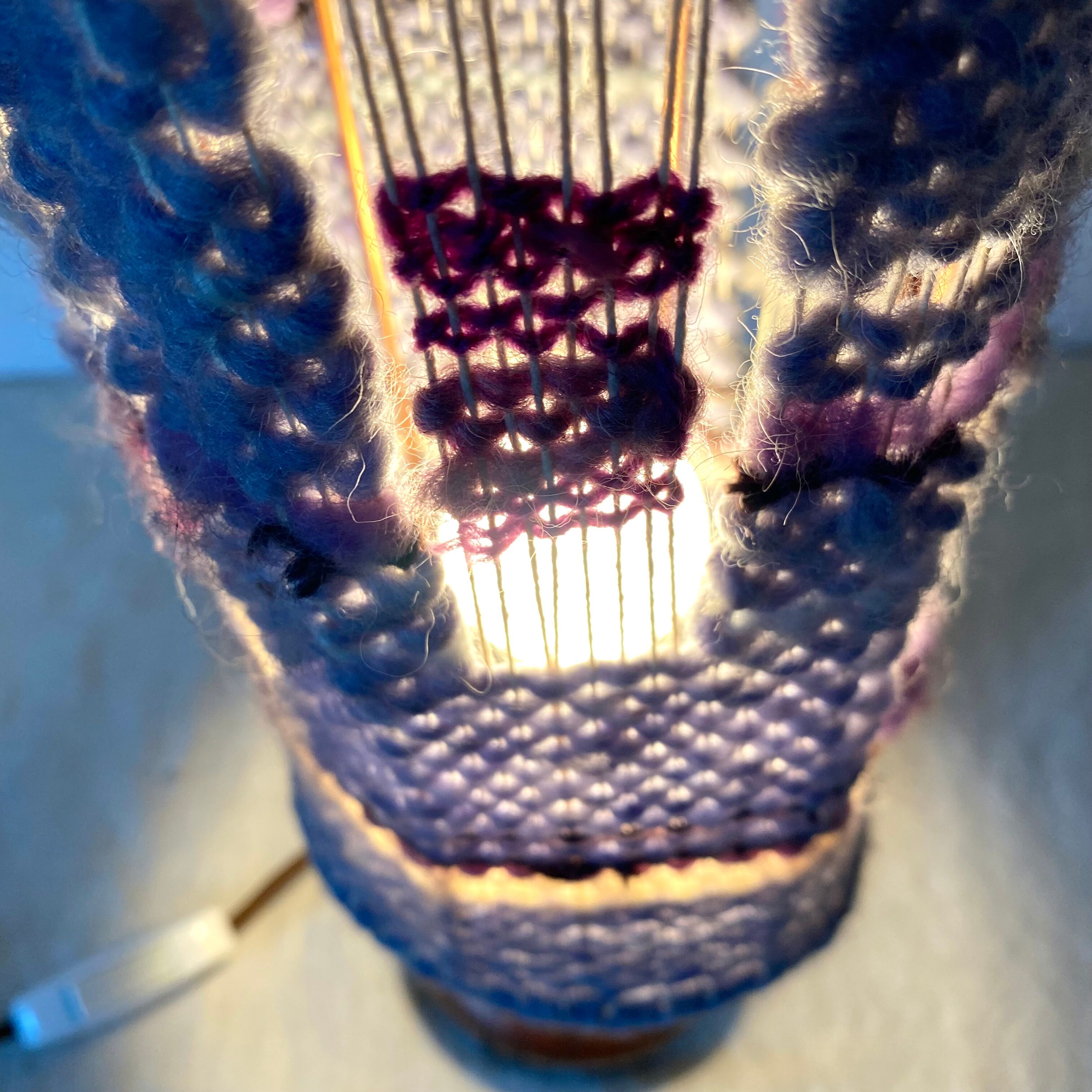 Vintage wool ball lamp from the 70s