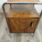 Table de chevet chromée Bauhaus par Robert Slezak