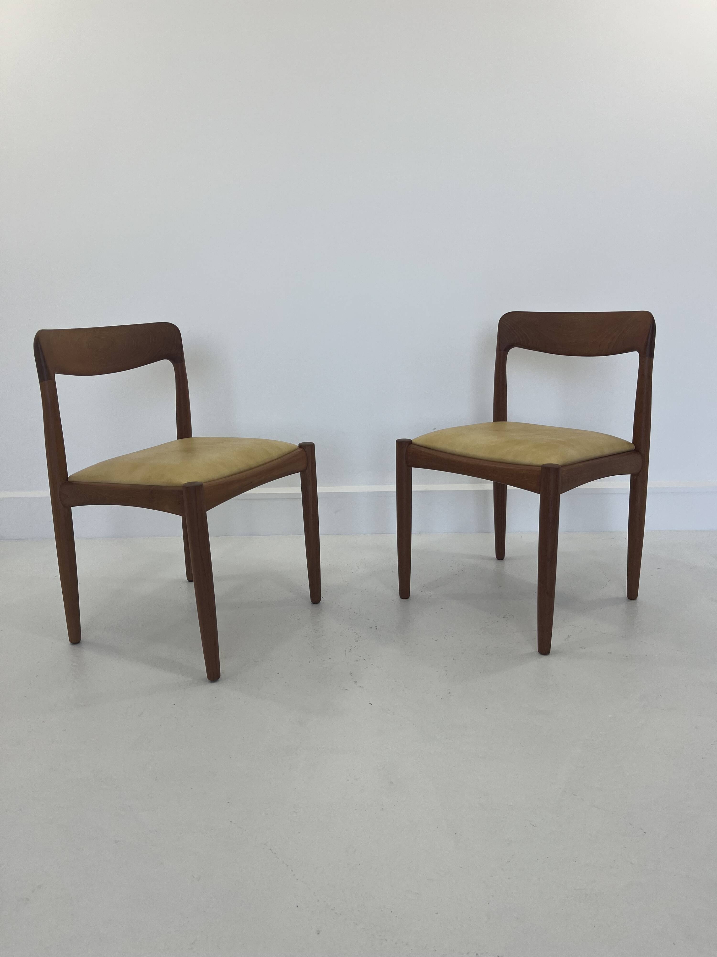 Vintage Danish Dining Chairs in Teak by H.W. Klein for Bramin, Set of 2
