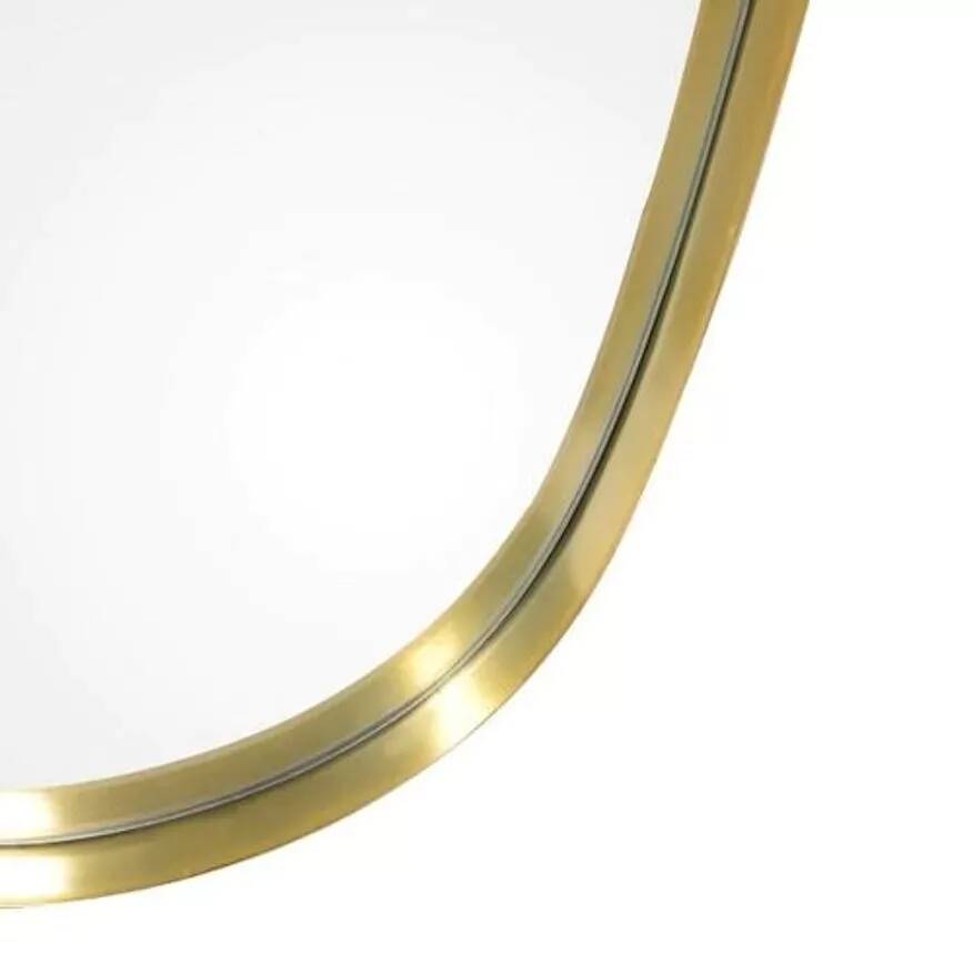 Free-form rearview mirror with brass outline - 60x30cm