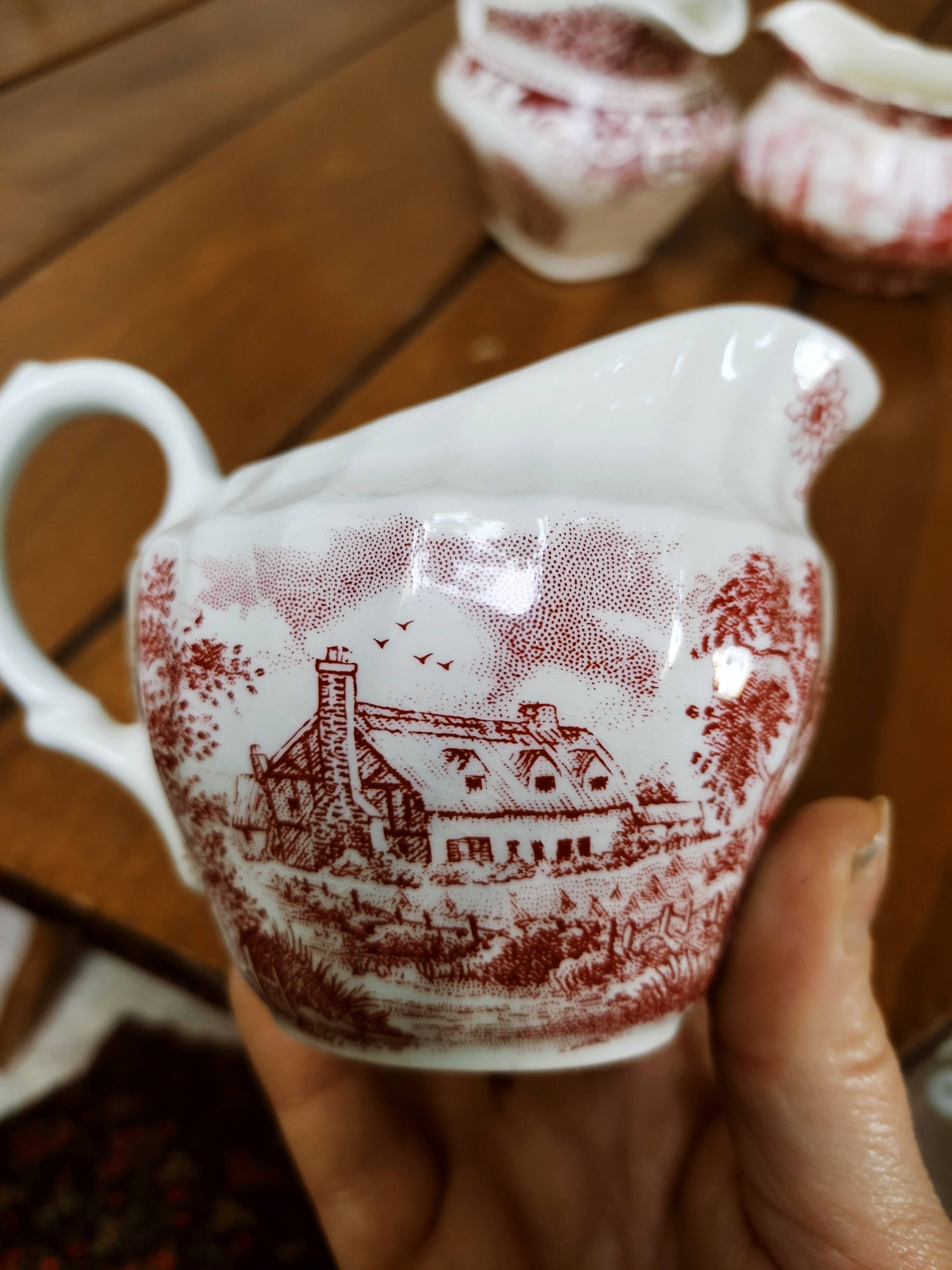 Collection of 3 milk jars in faience