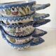 5 mini earthenware bowls from Charolles decorated with a village and rooster.