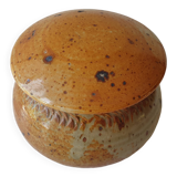 Pyrite stoneware ceramic candy box signed A (Signature to be identified)