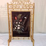 Ancient gold bamboo firescreen "Napoleon III"