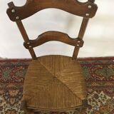 Old wood and straw chair