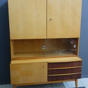 Highboard in two-tone wood with showcase part 1960s by Jitona Czech republic