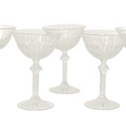Set of 7 Regency Fidenza Crystal Champagne Glasses