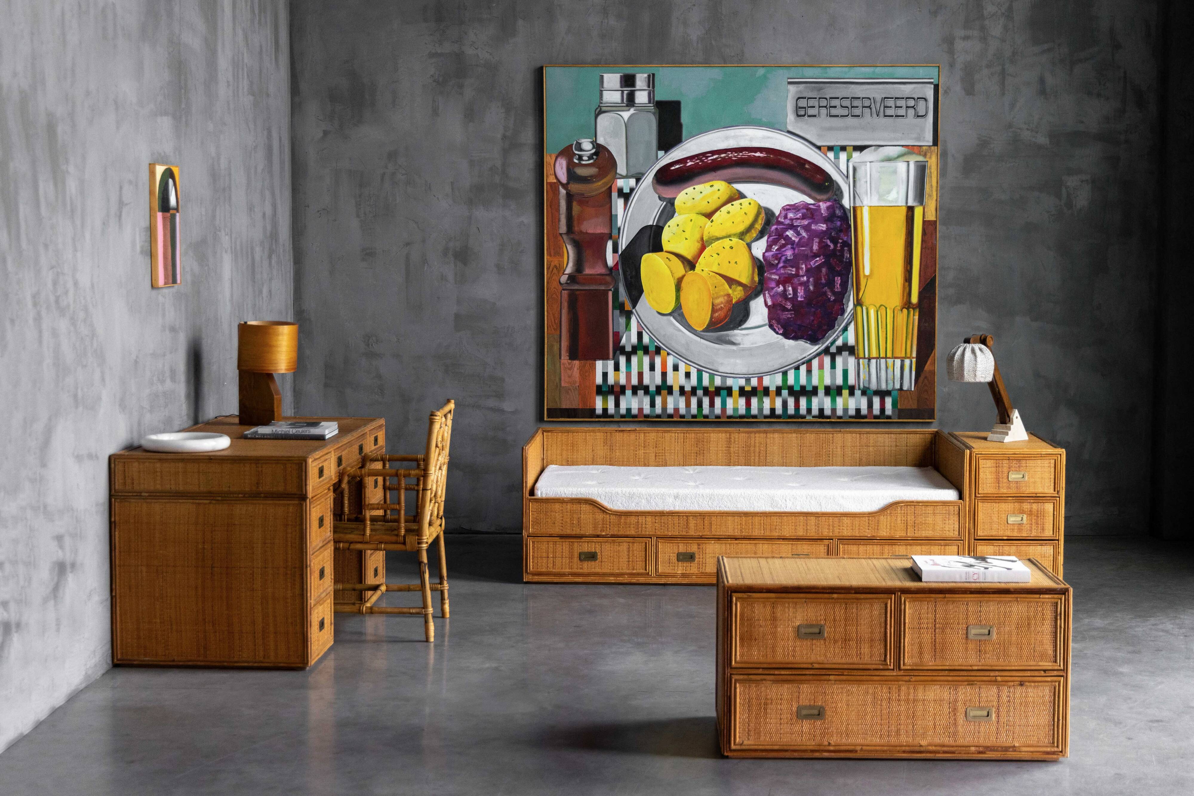 Commode en bambou par Vivai del Sud, Italie, années 1970