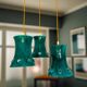 Green cast iron cascading chandelier