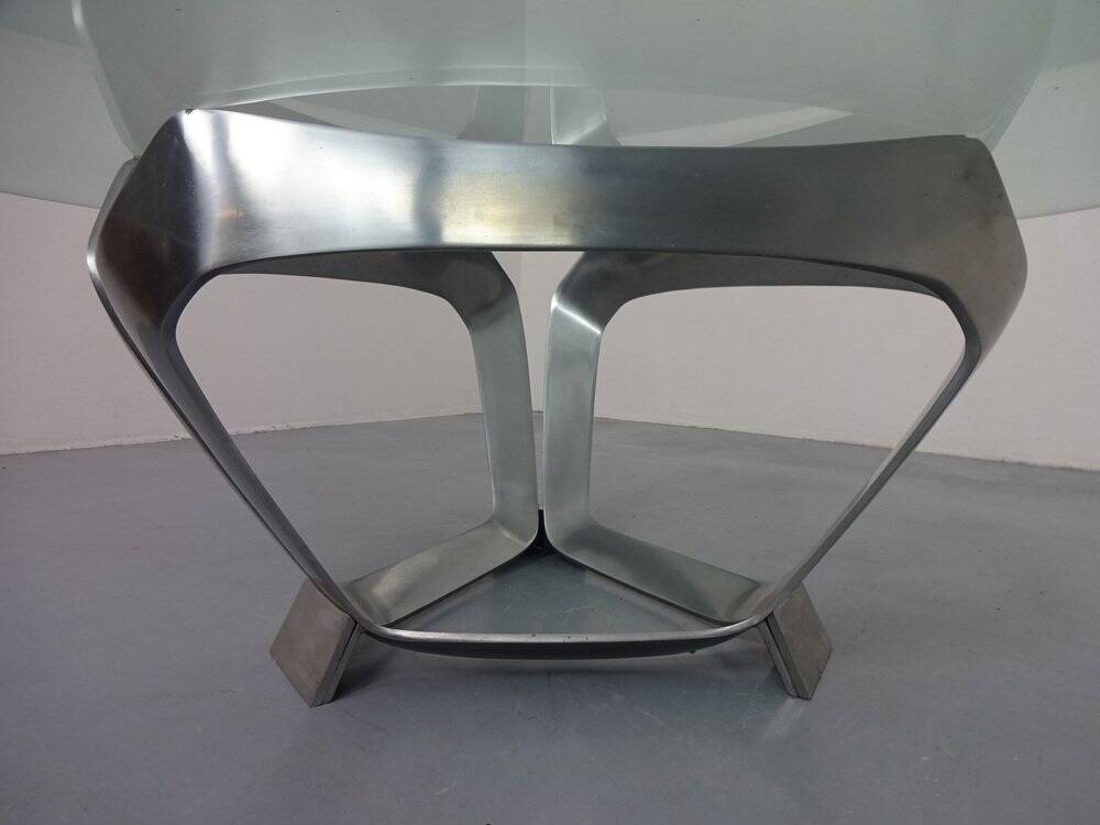 Glass coffee table by Knut Hesterberg for Ronald Schmitt, 1960s.