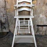 High chair bebe baumann vintage white wood