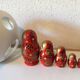 Poupées russes Matriochkas anciennes vintage rouge