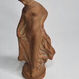Draped Tanagra after Alexandre Bigot, Terracotta statuette, 20 cm