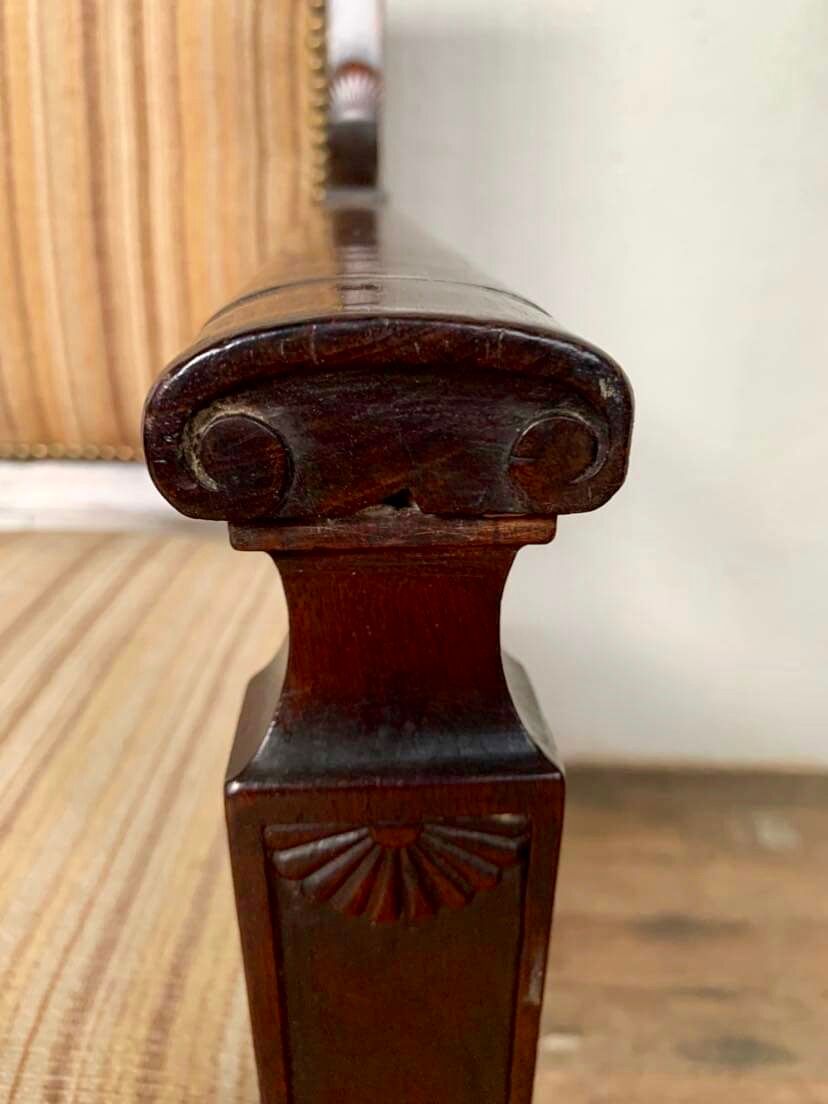 Empire office armchair in mahogany decor palmettes xviiith