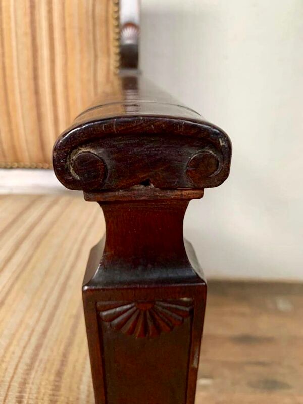 Fauteuil de bureau empire en acajou decor palmettes xviiième